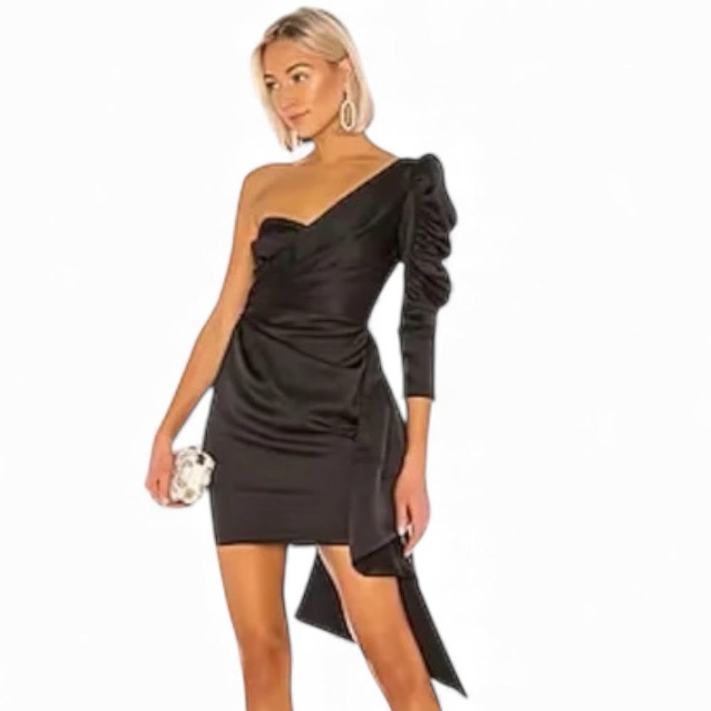 Katie May Baddest Black One Shoulder Cocktail Mini Dress XS - Picture 8 of 11